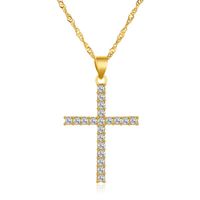 New Necklace Simple Cross Necklace Hollow Domineering Flying Dragon Necklace Imitation Gold Necklace Wholesale Nihaojewelry sku image 1