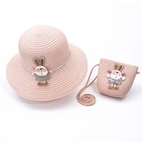 New Straw Hat Shoulder Bag Set Nihaojewelry Wholesale Small Fresh Children Cute Hat Bag Summer Girl Travel Match sku image 3