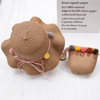 New Straw Hat Shoulder Bag Set Nihaojewelry Wholesale Small Fresh Children Cute Hat Bag Summer Girl Travel Match sku image 9