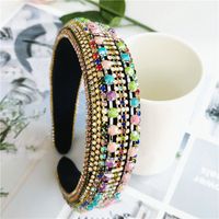 Retro Palace Retro Hair Accessories Exaggerated Crystal Diamond Headband Wholesale Nihaojewelry main image 4