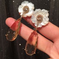 Flower Earrings S925 Silver Needle Petals Spring Long Tassel Luxury Large Water Drop Earrings Wholesale Nihaojewelry main image 6