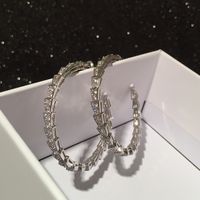 Snake-shaped Hoop Earrings Micro-inlay New S925 Silver Needle Hoop Earrings Wholesale Nihaojewelry main image 3