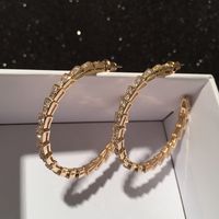 Snake-shaped Hoop Earrings Micro-inlay New S925 Silver Needle Hoop Earrings Wholesale Nihaojewelry main image 6
