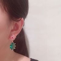 Acht Mango-stern-kristall Ohrringe, Kleine Und Einfache Farbe, Süße, Super Blinkende Kontrast Farbe S925 Silbern Adel, Bonbons Tern Ohrringe main image 4