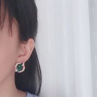 Green Retro Earrings Small And Simple S925 Silver Needle Light Luxury Elegant Sweet Candy Color Earrings Wholesale Nihaojewelry main image 4