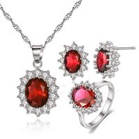 Prinz William Und Prinzessin Kate Heiraten Tansania Saphir Ring Ohrring Halskette Dreiteiliges Set main image 6