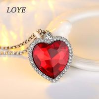 Classic Fashion Ocean Heart Red Necklace Earrings Set Nuevo Conjunto De Joyas Al Por Mayor Nihaojewelry main image 3