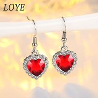 Classic Fashion Ocean Heart Red Necklace Earrings Set New Jewelry Set Wholesale Nihaojewelry main image 4