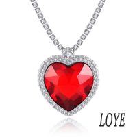 Classic Fashion Ocean Heart Red Necklace Earrings Set Nuevo Conjunto De Joyas Al Por Mayor Nihaojewelry main image 5