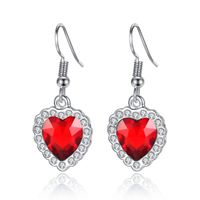 Classic Fashion Ocean Heart Red Necklace Earrings Set Nuevo Conjunto De Joyas Al Por Mayor Nihaojewelry main image 6