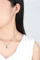 Soft Leaflet Pendant Earrings Round Heart Eight Arrows Zircon Necklace Earring Suit Wholesale Nihaojewelry main image 6