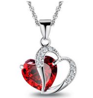 Heart-shaped Zircon Jewelry Set Heart Necklace Earrings Set Heart Set With Chain Wholesale Nihaojewelry main image 6