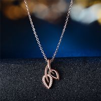 Explosions Branch Necklace Hollow Micro-set Leaf Pendant A Clavicle Chain Wholesale Nihaojewelry main image 5
