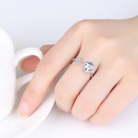 New Hot Selling Jewelry White Gold-plated Zircon Ring Fashion Popular Open Ring Square Crown Wholesale Nihaojewelry main image 6