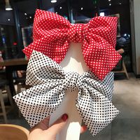 New Fabric Wave Point Hairpin Cute Bowknot Spring Clip Back Head Ponytail Hair Accessories Wholesale Nihaojewelry main image 1