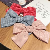 New Fabric Wave Point Hairpin Cute Bowknot Spring Clip Back Head Ponytail Hair Accessories Wholesale Nihaojewelry main image 4