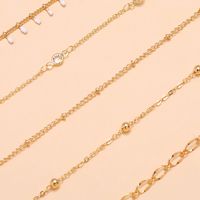 Simple Summer Beach Handmade White Dripping Crystal Bead Chain Five-piece Multi-layer Anklet Set Of 5 Wholesale Nihaojewelry main image 4