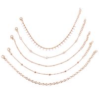 Simple Summer Beach Handmade White Dripping Crystal Bead Chain Five-piece Multi-layer Anklet Set Of 5 Wholesale Nihaojewelry main image 6
