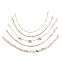 Simple Lady Diamond Butterfly Copper Chain Diamond Claw Chain Manual Multi-layer Five-piece Bracelet Combination Set Wholesale Nihaojewelry main image 5