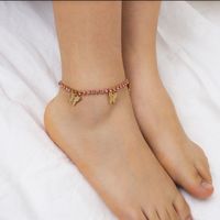 Fashion Jewelry Creative Beach Claw Chain Diamond Foot Ornaments Simple Fashion Small Butterfly Pendant Tassel Anklet Wholesale Nihaojewelry main image 2