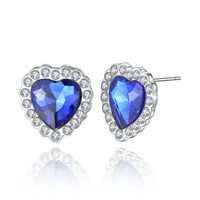 Hot Selling Classic Ocean Heart Crystal Earrings Wholesale Nihaojewelry sku image 1