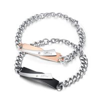 Jewelry Mixed Batch Fashion Trend Boutique Diamond Exquisite Titanium Steel Couple Bracelet Wholesale Nihaojewelry sku image 1