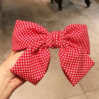 New Fabric Wave Point Hairpin Cute Bowknot Spring Clip Back Head Ponytail Hair Accessories Wholesale Nihaojewelry sku image 2