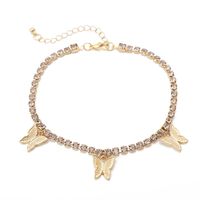 Fashion Jewelry Creative Beach Claw Chain Diamond Foot Ornaments Simple Fashion Small Butterfly Pendant Tassel Anklet Wholesale Nihaojewelry sku image 2