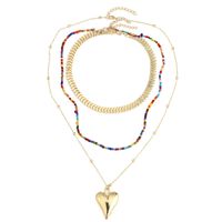 Bohème Créative Perles De Riz À La Main Trois Multicouches Collier Amour Perle Pendentif Bijoux En Gros Nihaojewelry sku image 2