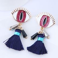 Korean Fashion Wild Metal Demon Eye Tassel Earrings Wholesale main image 3