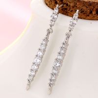 Korean Doamond Earrings Fashion Sweet Ol Concise Water Drop Zircon Earrings main image 3