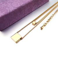 New Fashion Geometric Double Chain Pendant Simple Square Women's Necklace Clavicle Chain Jewelry Wholesale Nihaojewelry main image 4