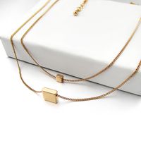 New Fashion Geometric Double Chain Pendant Simple Square Women's Necklace Clavicle Chain Jewelry Wholesale Nihaojewelry main image 5