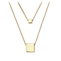 New Fashion Geometric Double Chain Pendant Simple Square Women's Necklace Clavicle Chain Jewelry Wholesale Nihaojewelry main image 6