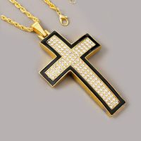 Creative Exaggerated Hip Hop Cross Necklace Men's Trend Rhinestone Hip Hop Pendant Jewelry Wholesale Nihaojewelry main image 5