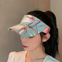 Printed Half-air Top Hat Tide Brand Street Leaking Topless Running Shade Cap Wholesale Nihaojewelry main image 2