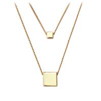 New Fashion Geometric Double Chain Pendant Simple Square Women's Necklace Clavicle Chain Jewelry Wholesale Nihaojewelry sku image 1
