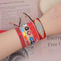 Neue Produkt Quelle Ethnisches Armband Weibliches Glas Lucky Eye Miyuki Reiss Perlen Gewebter Brief Hand Gefertigter Schmuck main image 1