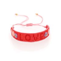 New Bracelet Glazed Lucky Eye Miyuki Rice Beads Woven Alphabet Handmade Jewelry Wholesale Nihaojewelry main image 4