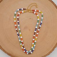 Fashion Natural Freshwater Pearl Necklace Bohemian Beach Wind Color Rice Beads Woven Handmade Jewelry main image 5