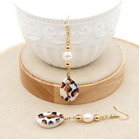 Creative Simple Earringspearl Fashion Trendy Leopard Natural Shell Long Earrings Handmade Jewelry Wholesale Nihaojewelry main image 5