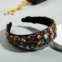 Fashion Color Rhinestone Headbands Women's Luxury Baroque Full Diamond Super Flash Headband main image 3