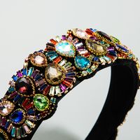 Fashion Color Rhinestone Headbands Women's Luxury Baroque Full Diamond Super Flash Headband main image 4