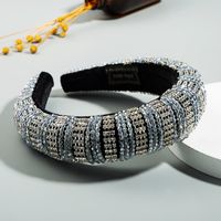 Baroque Style Rhinestone Fringed Sponge Headband Ladies Temperament Luxurious Full Diamond Prom Party Headband sku image 1