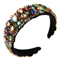 Fashion Color Rhinestone Headbands Women's Luxury Baroque Full Diamond Super Flash Headband sku image 1