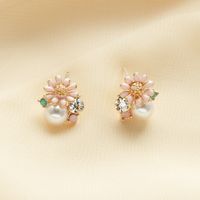 Summer Forest Sweet Flower Earrings Wild Crystal Earrings Earrings Hit Color Earrings Ear Hook Wholesale Nihaojewelry sku image 1
