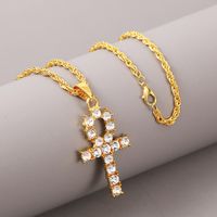 Korean Creative Simple Rhinestone Long Cross Necklace Hip-hop Pendant Jewelry Wholesale Nihaojewelry main image 4