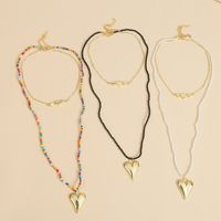 Bohemian Long Love Bead Multi-layer Necklace Creative Handmade Beaded Color Pendant Jewelry Wholesale Nihaojewelry main image 1
