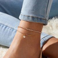 Jewelry Wholesale Creative Simple New Double-layer Diamond Snake Anklet Wholesale Nihaojewelry main image 1