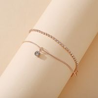 Jewelry Wholesale Creative Simple New Double-layer Diamond Snake Anklet Wholesale Nihaojewelry main image 3